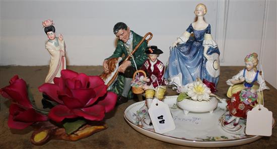 2 Doulton character figures & mixed ceramics